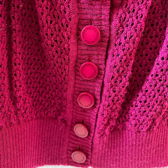 NEW Catherine Malandrino Baby Alpaca Magenta Cardigan Sz Small (owner) - Picture 4 of 8